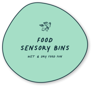 Activity ideas for play with food: Food Sensory Bins Button