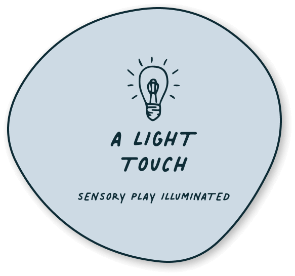 Button for DIY light table extension activity: A Light Touch; Sensory Play illuminated.