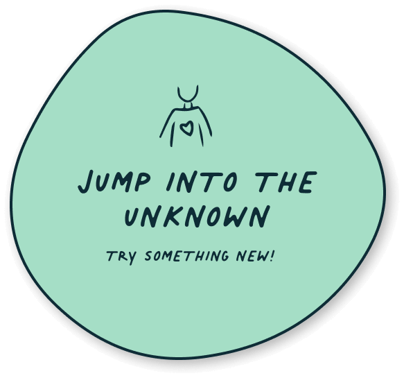 Button Button for Social-emotional learning ideas: Jump into the Unknown; Try something new