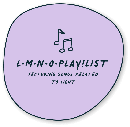 Button for DIY light table extension activity: Spotify playlist featuring songs related to light