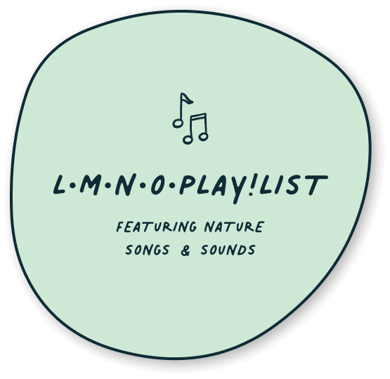 Spotify Playlist Button featuring nature songs and sounds - Activity ideas for play with nature