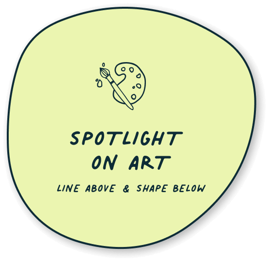 Button for DIY light table extension activity: Spotlight on Art; Line above & shape below