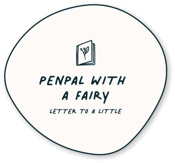 Button for summer nature activity for kids: Penpal with a fairy (Letter to a little)